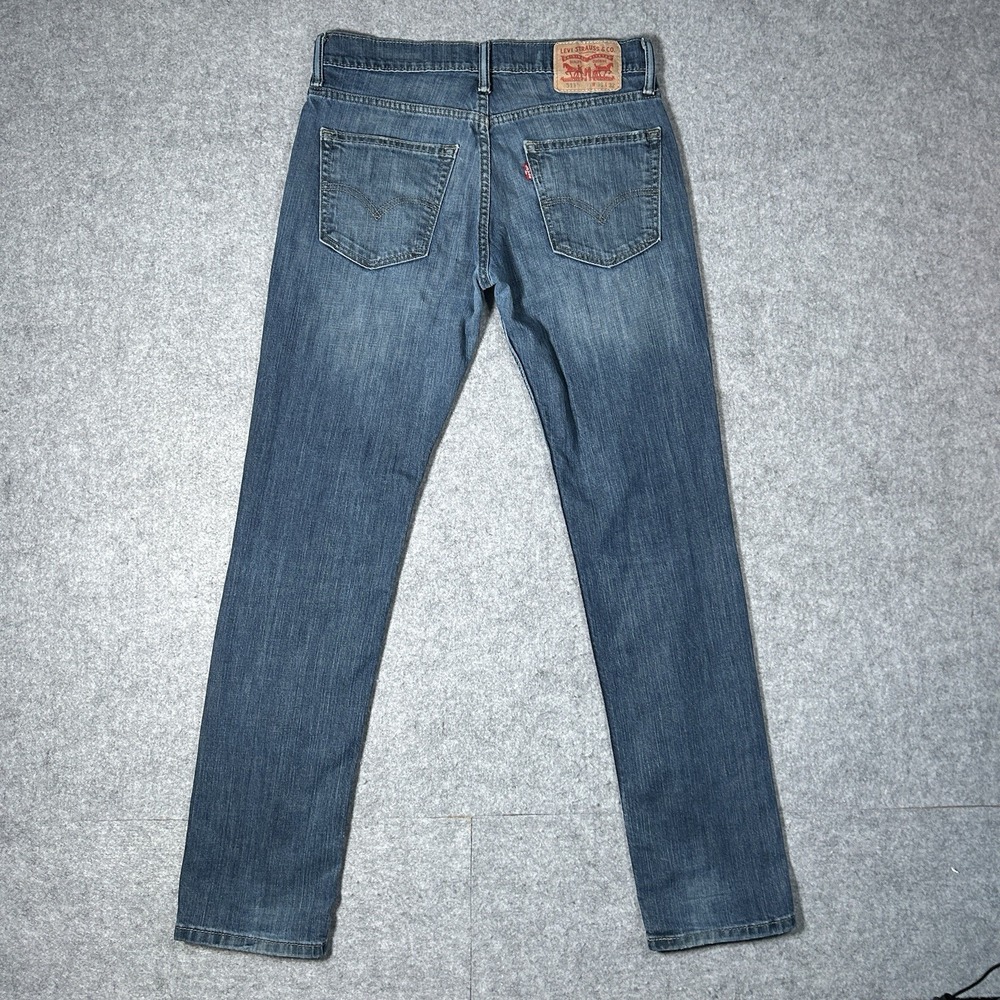Levis‎ 511 Denim Jeans Men's Size 33x31(31x31) Blue Washed Stretch Straight Leg